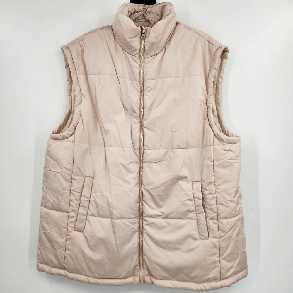 Amazon Womens Puffer Vest Jacket Size XXL Apricot Cream NWOT Never Worn